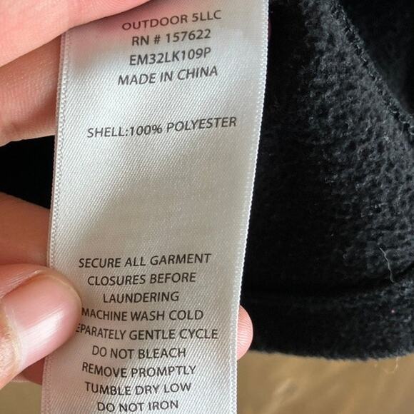 Eddie Bauer Mens Sweatshirt Black Fleece 1/4 Zip Outdoor Long Sleeve Large - Picture 7 of 12